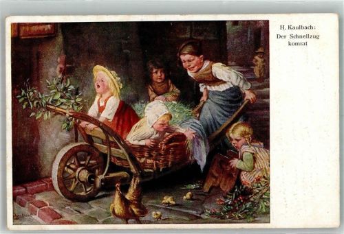1921 Der Schnellzug kommt Kunstverlag H.F. Abshagen Nr. 748