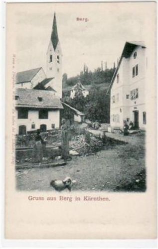 Berg mit Teilansicht und Kirche. ungelaufen frühe Karte, da Anschriftseite noch ungeteilt. Gute Erhaltung.