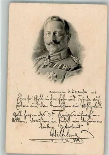 1916 Faksimile Weihnachtsgruß Seiner Majestät d. Kaisers an d. Deutsche Volk