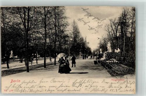 Tiergarten 1902 Siegesallee mit Denkmälern
