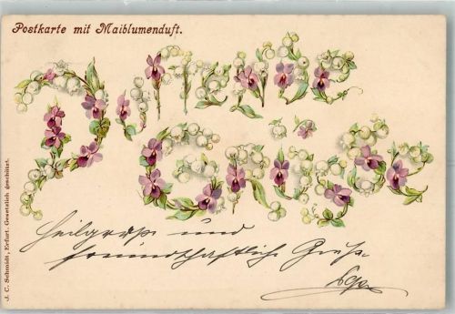 1901 Duftende Grüße Veilchen Maiglöckchen