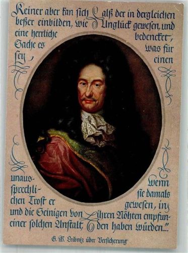 Porträt von Gottfried Wilhelm Leibniz Allianz Lebensversicherung Bildnisfolge Deutsche Männer Deutsche Worte