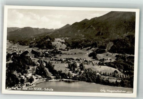 Kochel 1937 Fliegeraufnahme des Ortes mit NSKK-Schule