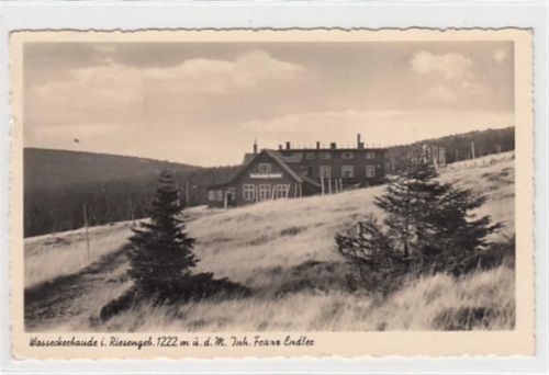 WossEcke rbaude / Vosecká Bouda - Kreis Hirschberg / Jelenia Góra im Riesengebirge. Inh. Franz Endler. 1941 Feldpost Gute Erhaltung.