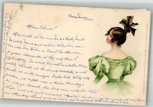 1900 Aquarell Postkarte Ser. XIII No. 5699 Frauenbildnisse d. Biedermeierzeit