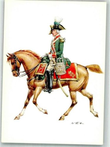 sign. Tritt W. Leichte Jäger Garde Jäger Herzogtum Württemberg 1782 Uniform Künstlerkarte