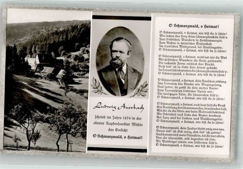 Kapfenhardt Ludwig Auerbach schrieb in d. oberen Karpfenhadter Mühle O Schwarzwald o Heimat