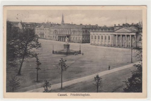 Kassel Kassel. ein Motiv am Friedrichsplatz gelaufen, 1916. Leichter Schrift- und Stempeldurchdruck, sonst gut erhalten