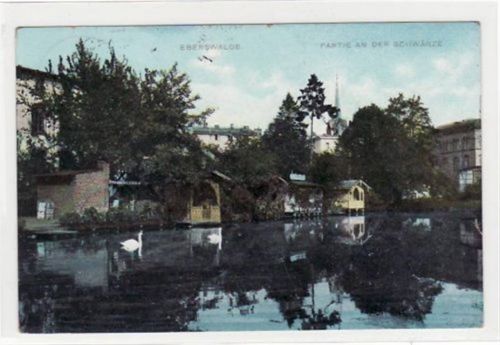 Eberswalde Eberswalde. Abgebildet ist eine Partie an der Schwärze. Postalisch befördert mit Marke 1913. Kleiner Riß an der rechten Kante, sonst gut erhalten.