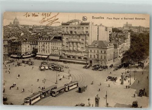 Brüssel 1926 Place Rogier Boulevard Botanique Straßenbahn