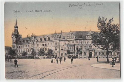 Erfurt Erfurt. Kaiserl. Haupt-Postamt. Feldpost Ecken mit Albumabdrücken, leichter Stempeldurchdruck, sonst gut erhalten