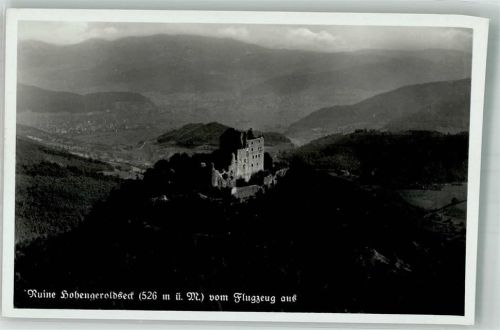 Seelbach 1938 Fliegeraufnahme der Burg Hohengeroldseck