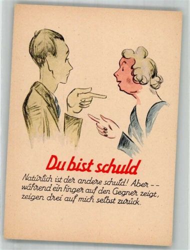 Streitendes Ehepaar symbolisiert die Schuld