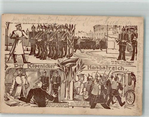 Köpenick 1906 Szenen des Köpenicker Handstreiches Maschinenstempel