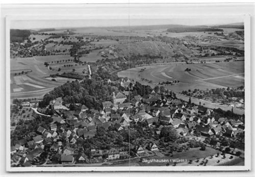 Jagsthausen (Württemberg) vom Flugzeug aus ungelaufen Sehr gut erhalten.