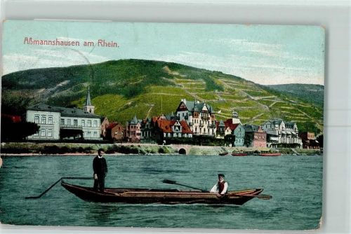 Assmannshausen 1909 Winzerhaus W. Weisel Ruderboot