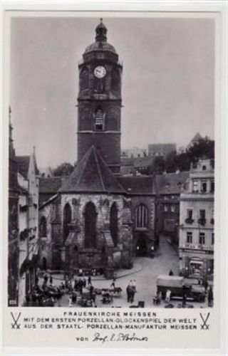 Meißen Meissen mit Blick auf die Frauenkirche ungelaufen Top Erhaltung.