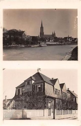 Seltene Privatkarte Ulm. ein Blick auf ein altes Haus Rheinpartie ungelaufen Gute Erhaltung.