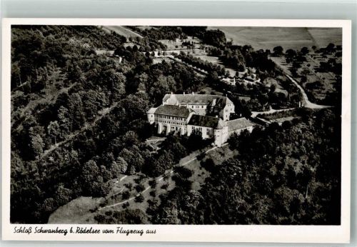 Rödelsee 1938 Fliegeraufnahme von Schloss Schwanberg