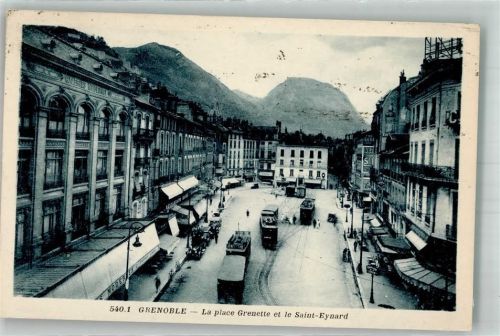 Grenoble 1933 La Place Grenette Straßenbahn Geschäft