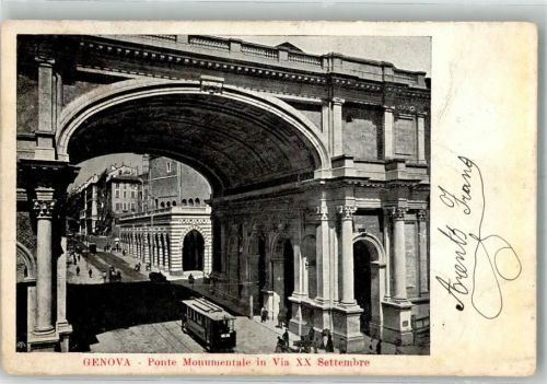 Genova 1904 Ponte Monumental via XX Settebmbre Straßenbahn