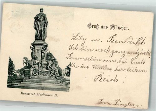 München 1898 Maximilian II Denkmal Adelskorrespondenz