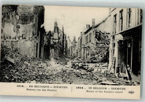 Dixmude WK I 1914 Ruinen Poulets sStreet