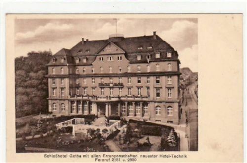 Gotha Gotha. Schloßhotel. Karte beschrieben Eckbug oben rechts sonst gut erhalten.