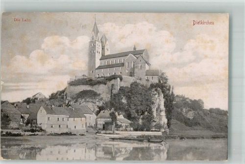 Dietkirchen 1907 Panorama des Ortes mit Kirche St. Lubentius Verlag Ludwig Feist 7077