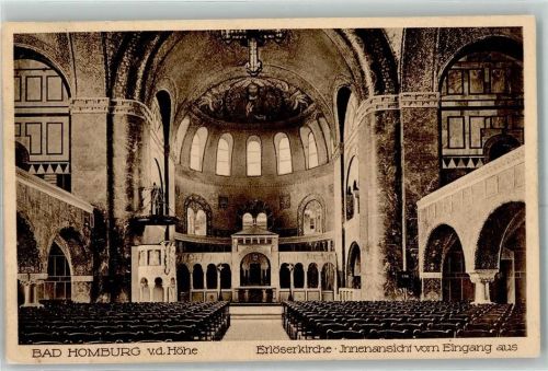 Bad Homburg Erlöserkirche Altaransicht Kanzel Deckenbild Jesu