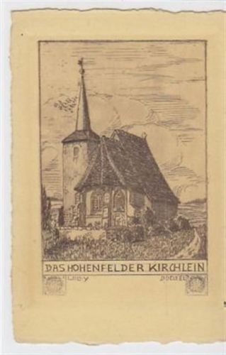 Das Hohenfelder Kirchlein bei Kitzingen, Federzeichnung ungelaufen Gute Erhaltung.