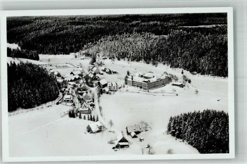 Friedenweiler 1937 Fliegeraufnahme des Ortes mit Schloss Friedenweiler im Winter