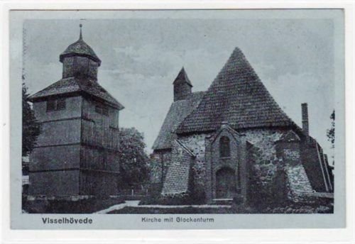 Visselhövede mit Kirche und Glockenturm ungelaufen Gute Erhaltung.