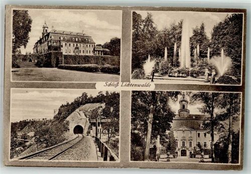 Niederwiesa 1918 Schloss Lichtenwalde Schlosspark Eisenbahntunnel Verlag Brück & Sohn 020392 Feldpost WK I Chemnitz