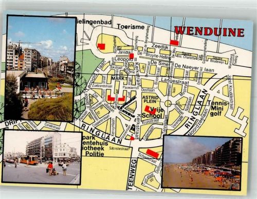De Haan Wenduine Schwimmbad Strand Straßenbahn Gasthaus Stadtplan