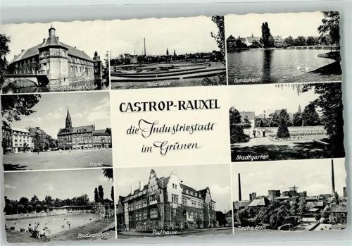 44575 W4620 Castrop-Rauxel - Schloß Bladenhorst Schwimmbad Zeche Erin Rathaus