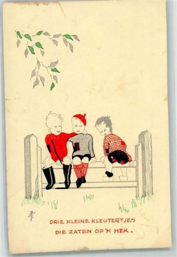 1951 Drie kleine Kleutertjes die zaten opn Hek Kinderlied Niederlande
