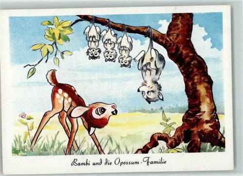 Bambi und die Opposum Familie 2/77 AK Walt Disney