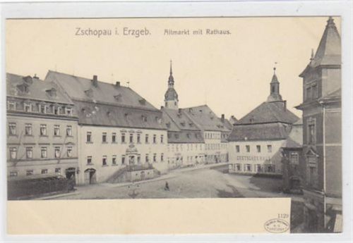 Zschopau Zschopau im Erzgebirge. Altmarkt Rathaus. Ungelaufen, Albumabdrücke an den Ecken sonst gut erhalten