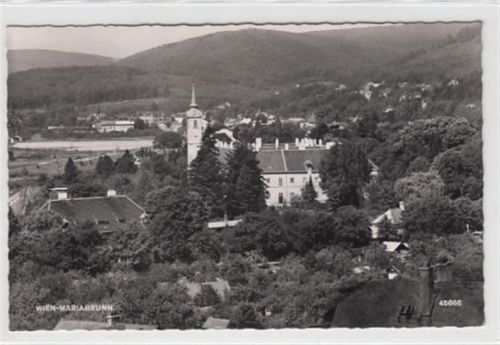 Wien Mariabrunn. Kirche und Umgebung gelaufen, 1958. Gute Erhaltung.