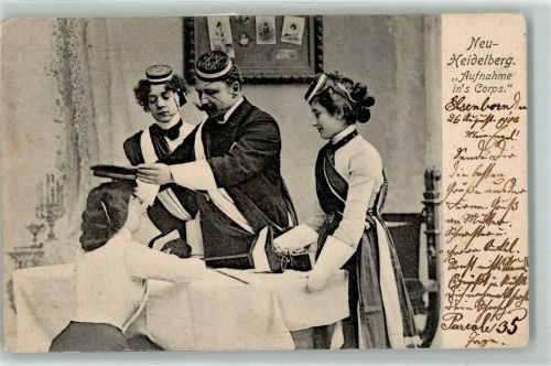 Serie 94 Neu Heidelberg Aufnahme ins Corps Frauen AK Studentika 1903