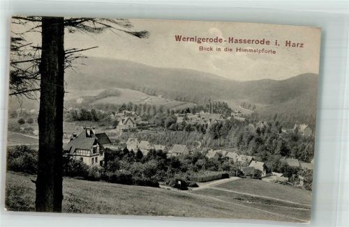 Hasserode 1908 Panorama des Ortes mit der Himmelspforte