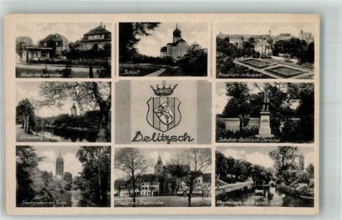 Delitzsch Neuer Heiligbrunnen Schloss Kirche St. Peter und Paul Rosarium Ehrenberg-Ring Stadtgraben mit Turm Marktplatz Schultze-Delitzsch-Denkmal Promenade mit Breitem Turm