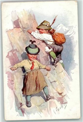 1912 B.K.W. 775-4 Kinder als Bergsteiger AK