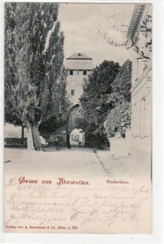 Ahrweiler mit Niedertor gelaufen von 1900. Leichter Bug unten links, leichte Stempelspuren, sonst gut erhalten