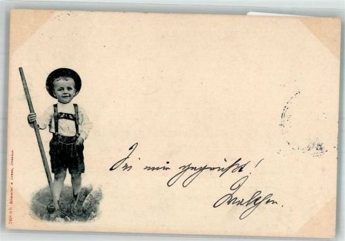 1908 Kleiner Junge in Lederhose Verlag Römmler & Jonas 2498 Adelskorrespondenz