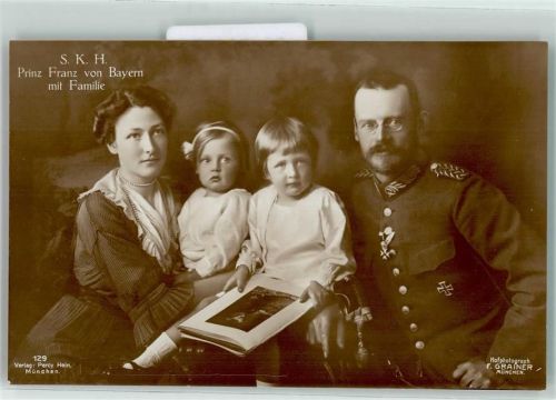 Verlag Percy Hein Nr. 129 Prinz Franz mit Familie AK Adel Bayern Foto AK
