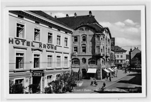Lörrach Lörrach. Hotel Krone in der Adolf Hitler Straße. Karte beschrieben Gute Erhaltung. WK II
