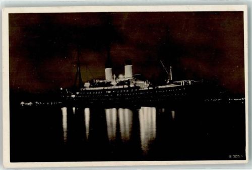 Nachtaufnahme AK Dampfer Monte Olivia 1936 Foto AK