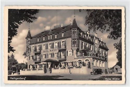 Heiligenberg. Hotel Winter gelaufen. Leichter Schrift- und Stempeldurchdruck, sonst gut erhalten